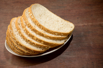 Wall Mural - slice brown cut plain bread