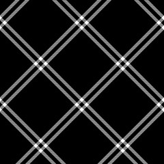 Wall Mural - Black and white tartan traditional fabric seamless pattern, vector