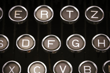 Keys on an old vintage type writer