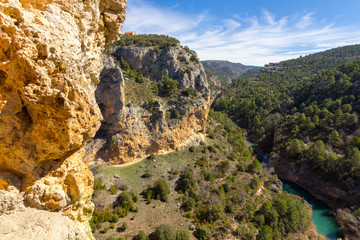 Wall Mural - Jucar quiet river, runs from deep mountains in Cuenca, Spain