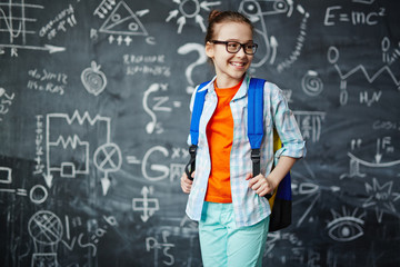 Wall Mural - Cute schoolgirl