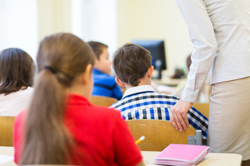 Poster - group of school kids and teacher in classroom