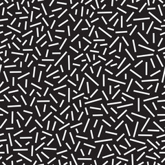 Wall Mural - Geometric background with straight lines. Memphis style seamless pattern. Black and white, vector illustration