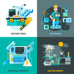 Poster - Electricity Concept Icons Set 