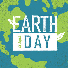 Wall Mural - Grunge Earth Day Logo.  