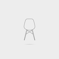 Wall Mural - Thin Line Vector Icon – Chair