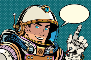 astronaut pointing finger direction