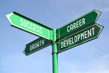Success, Growth, Career, Development Signpost