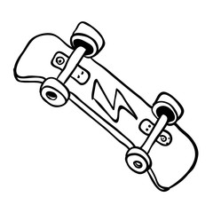 simple black and white skateboard