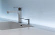 Closeup of water tap in bathroom interior