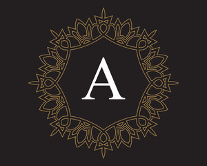 Sticker - monogram vintage letter A logo