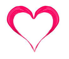 Pink Heart Made Of Paint Splash Isolated On White