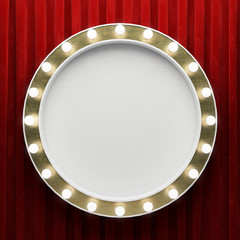Wall Mural - Shining round retro banner. 3D illustration