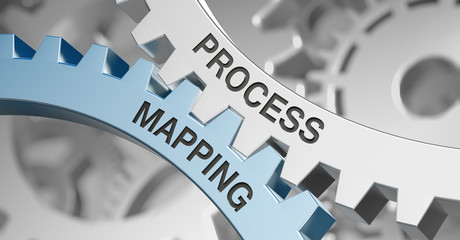 Canvas Print -  process mapping / Cogwheel