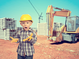 Fototapete - child and construction site