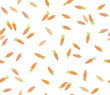 Vector cute carrots seamless pattern isolated.