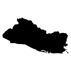 Wall Mural - El Salvador black map on white background vector