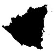 Nicaragua black map on white background vector