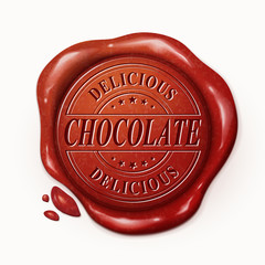 delicious chocolate 3d red wax seal