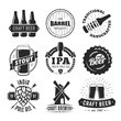 Vector craft beer badges. Set of vintage craft beer logos and labels.