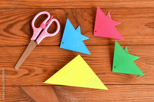 Paper Sheets Scissors On A Brown Wooden Table How To Make