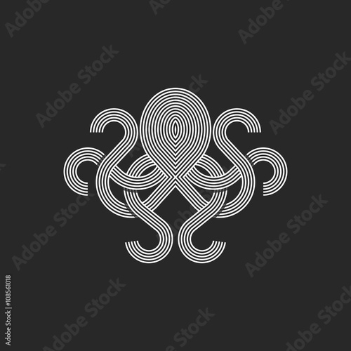 Download Silhouette octopus logo monogram, mockup seafood ...