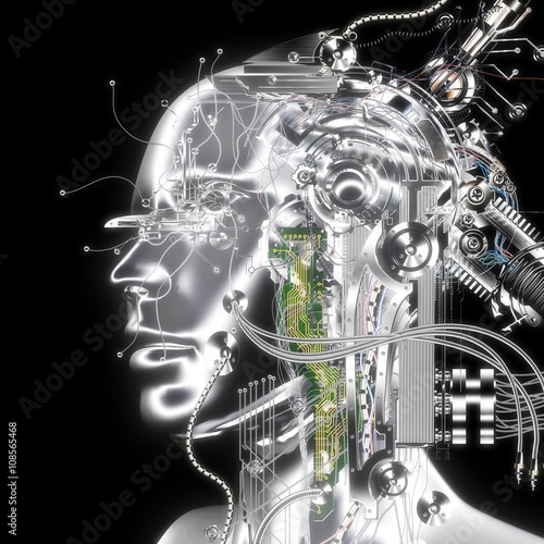 Fotografie, Obraz 3D Illustration; 3D Rendering of a Cyborg