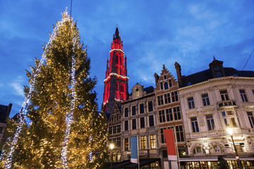 Wall Mural - Christmas on Grote Markt in Antwerp