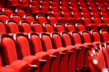 Rows with empty seats in a theater