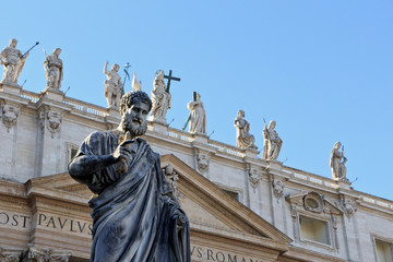Statue of St. Peter in St. Peter's Square (Rome, Italy)