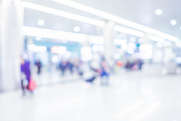 Blurred background, Hallway of transport station with bokeh ligh