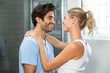© WavebreakMediaMicro - Young couple embracing in bathroom