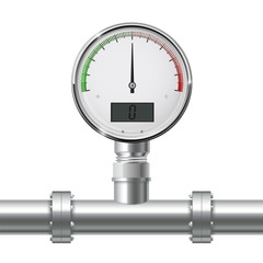 Wall Mural - Manometer on pipe