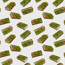 Seamless Pattern - Mossy Bricks