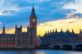 Fototapeta Londyn - Big Ben and Houses of Parliament, London, UK