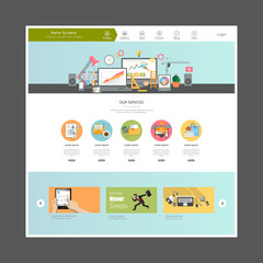 Wall Mural - flat design website template