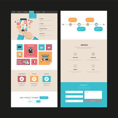 Wall Mural - business one page website design template. vector design.
