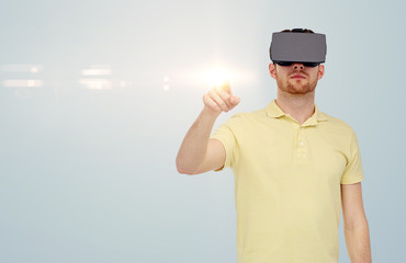 Wall Mural - man in virtual reality headset or 3d glasses