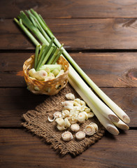 Canvas Print - lemon grass on wooden