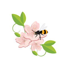 Wall Mural - Bee on flower