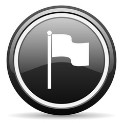 Aufkleber - flag black circle glossy web icon