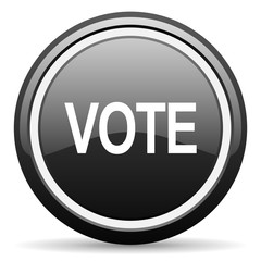 Poster - vote black circle glossy web icon
