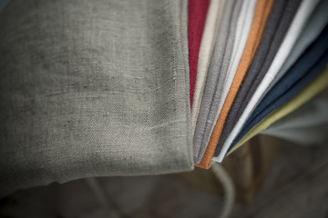 Wall Mural - Closeup of a Stack of Folded Linen