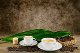 Fototapeta Kuchnia - caffè espresso cappuccino e pasticcini