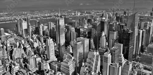 Naklejka - mata magnetyczna na lodówkę Midtown Manhattan Skyline (Black and White)