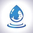 Fish Inside Water Drop Simple Icon