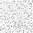 Seamless pattern with branches and leaves. Elegant black herbal pattern on white background. Vector illustration.