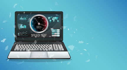 broken display laptop using internet speed test
