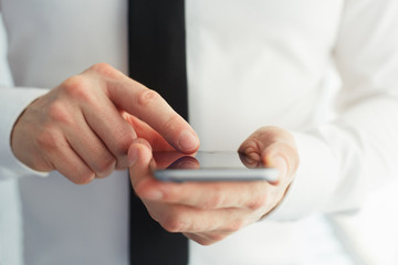 Wall Mural - man using mobile banking