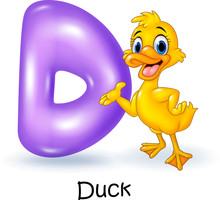 Illustration Of D Letter For Duck